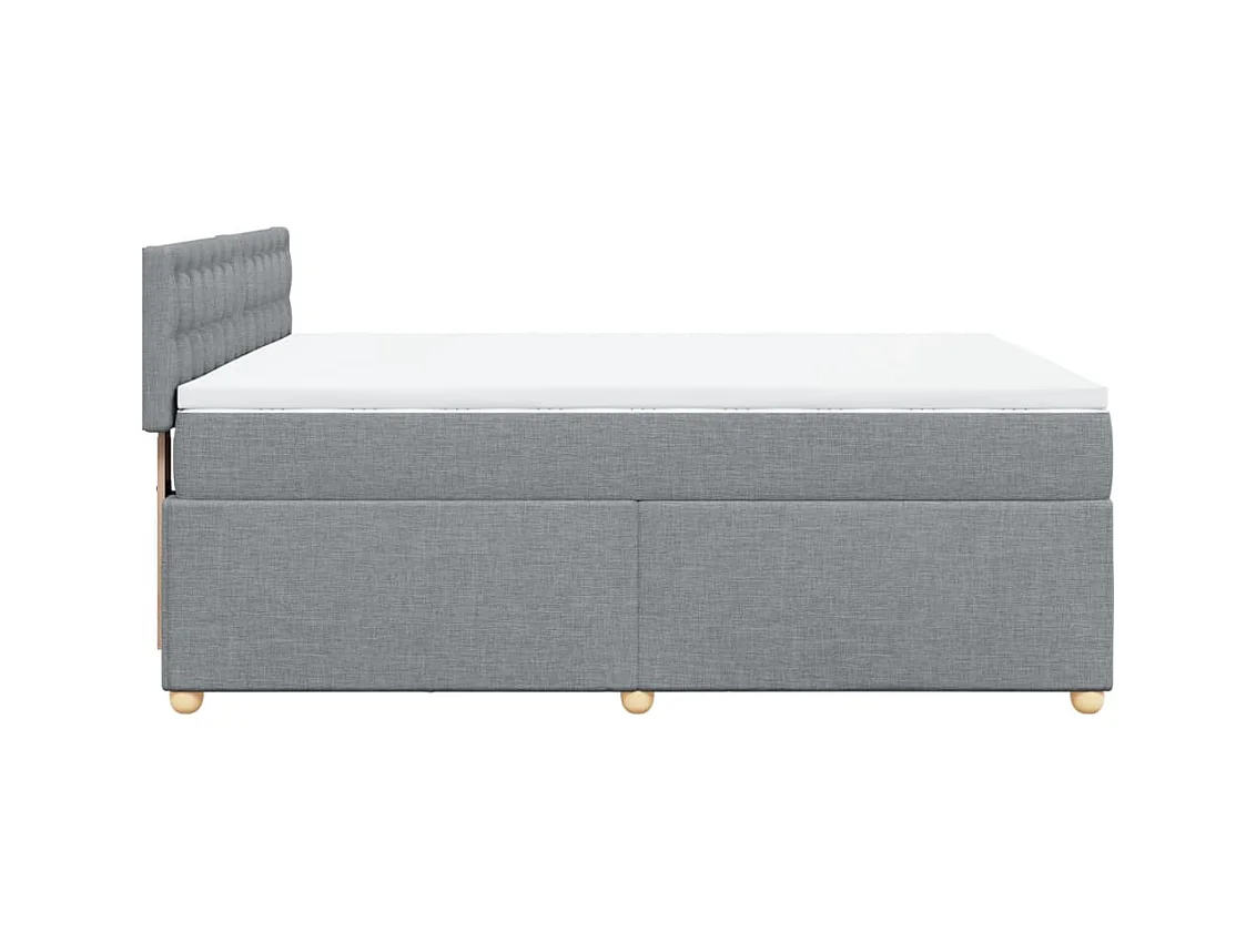 Sommier à lattes de lit avec matelas Gris clair 140x190cm Tissu