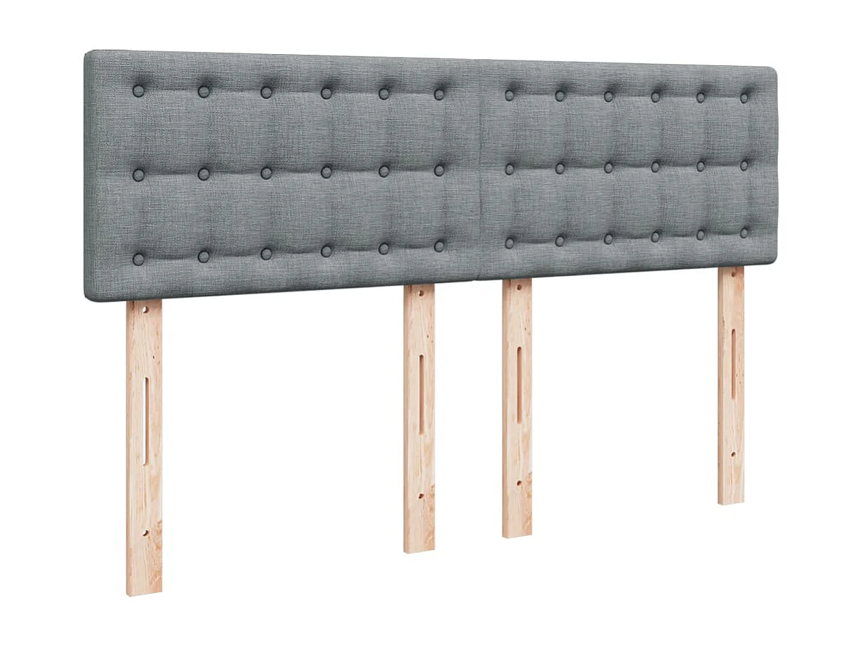Cama box spring con colchón tela gris claro 140x190 cm