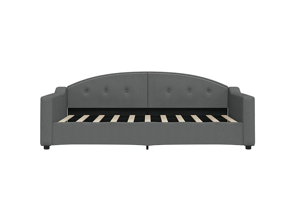 Divano Letto con Materasso Grigio Scuro 90x190 cm in Tessuto