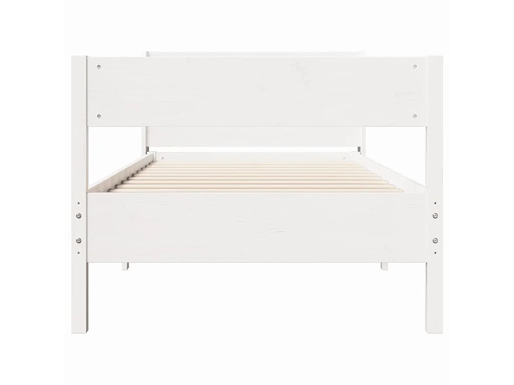 Cadre de lit sans matelas blanc 90x200 cm bois de pin massif
