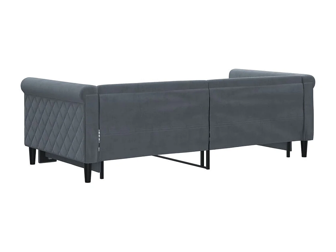 Tagesbett Ausziehbar Dunkelgrau 90x190 cm Samt