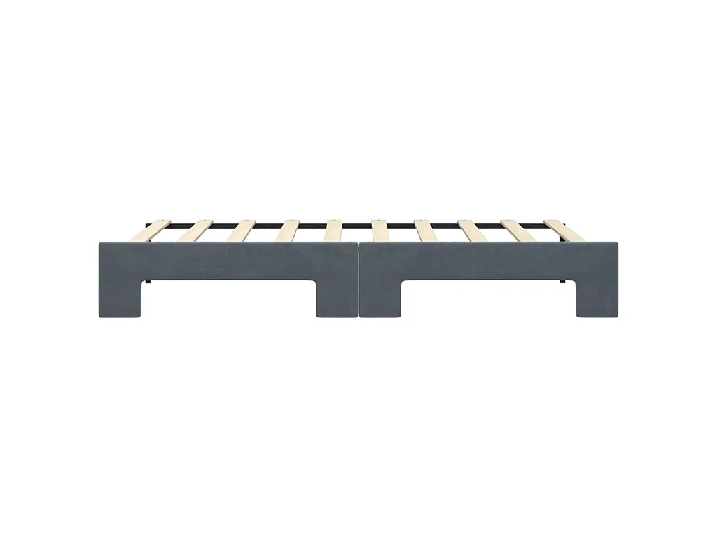 Slaapbank met onderschuifbed 90x190 cm fluweel donkergrijs