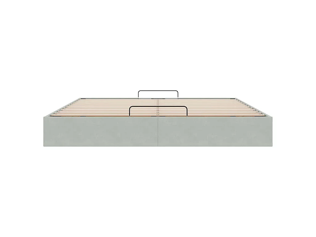 Ottoman bedframe zonder matras 180x200 cm fluweel lichtgrijs