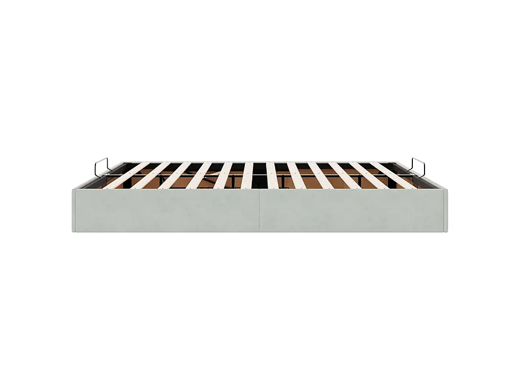 Ottoman bedframe zonder matras 180x200 cm fluweel lichtgrijs