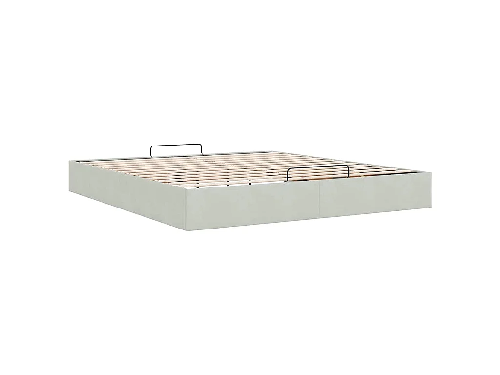Ottoman bedframe zonder matras 180x200 cm fluweel lichtgrijs