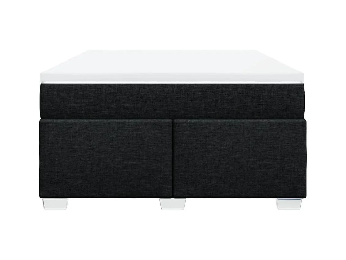 Sommier à lattes de lit avec matelas Noir 140x190 cm Tissu