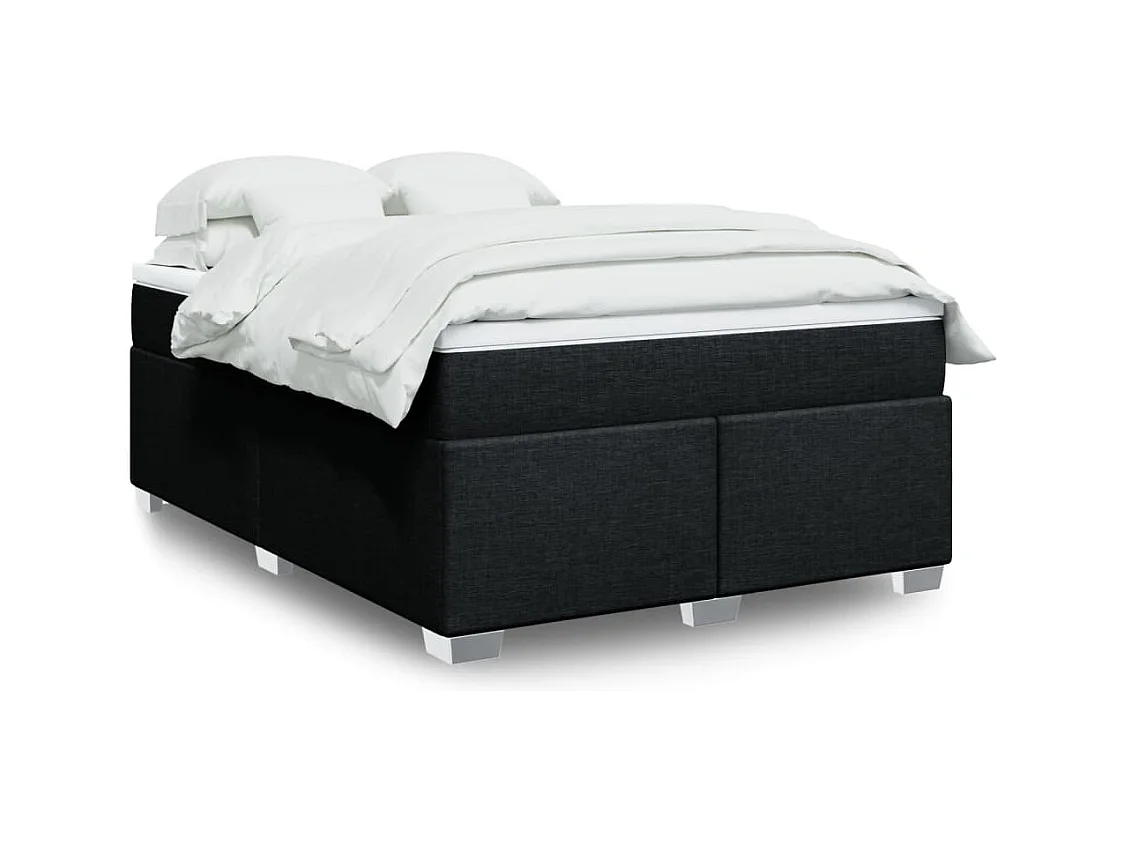 Boxspringbett mit Matratze Schwarz 140x190 cm Stoff