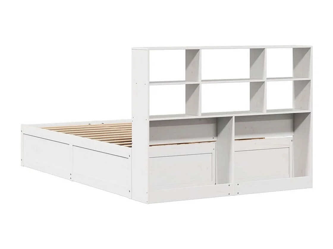 Cadre de lit sans matelas blanc 140x190 cm bois de pin massif