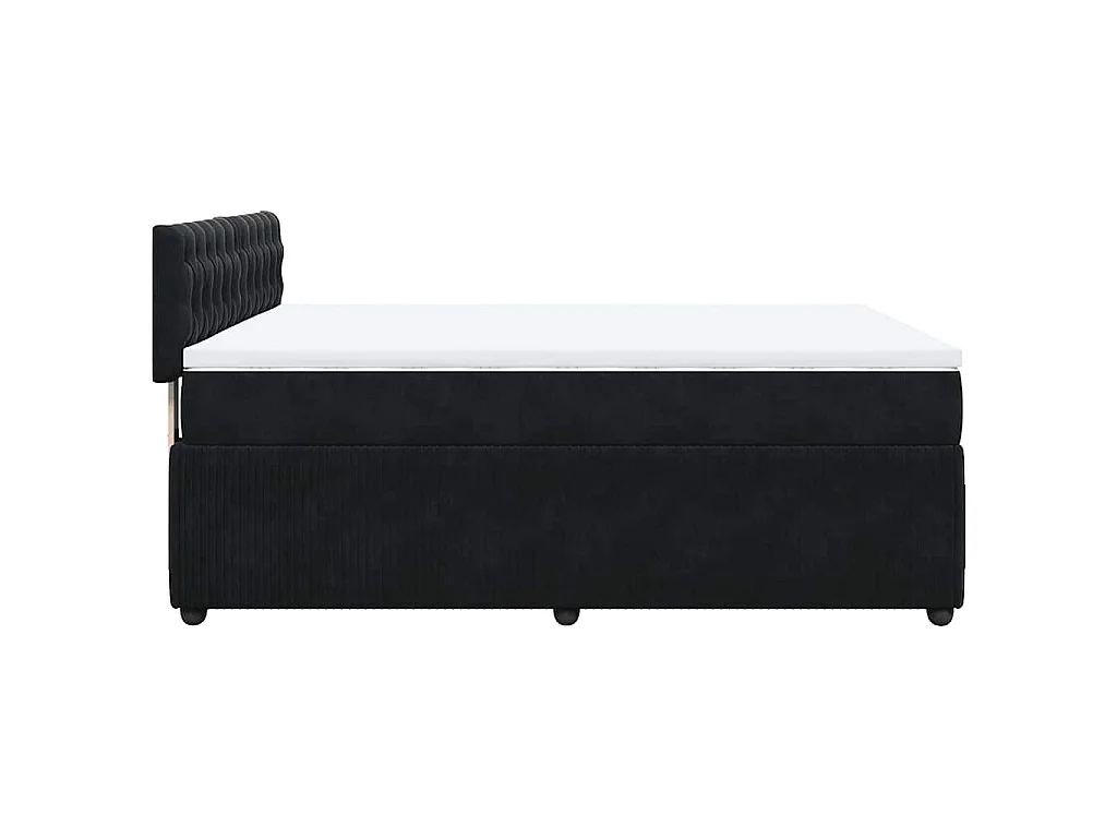 Cama com molas/colchão 140x190 cm veludo preto