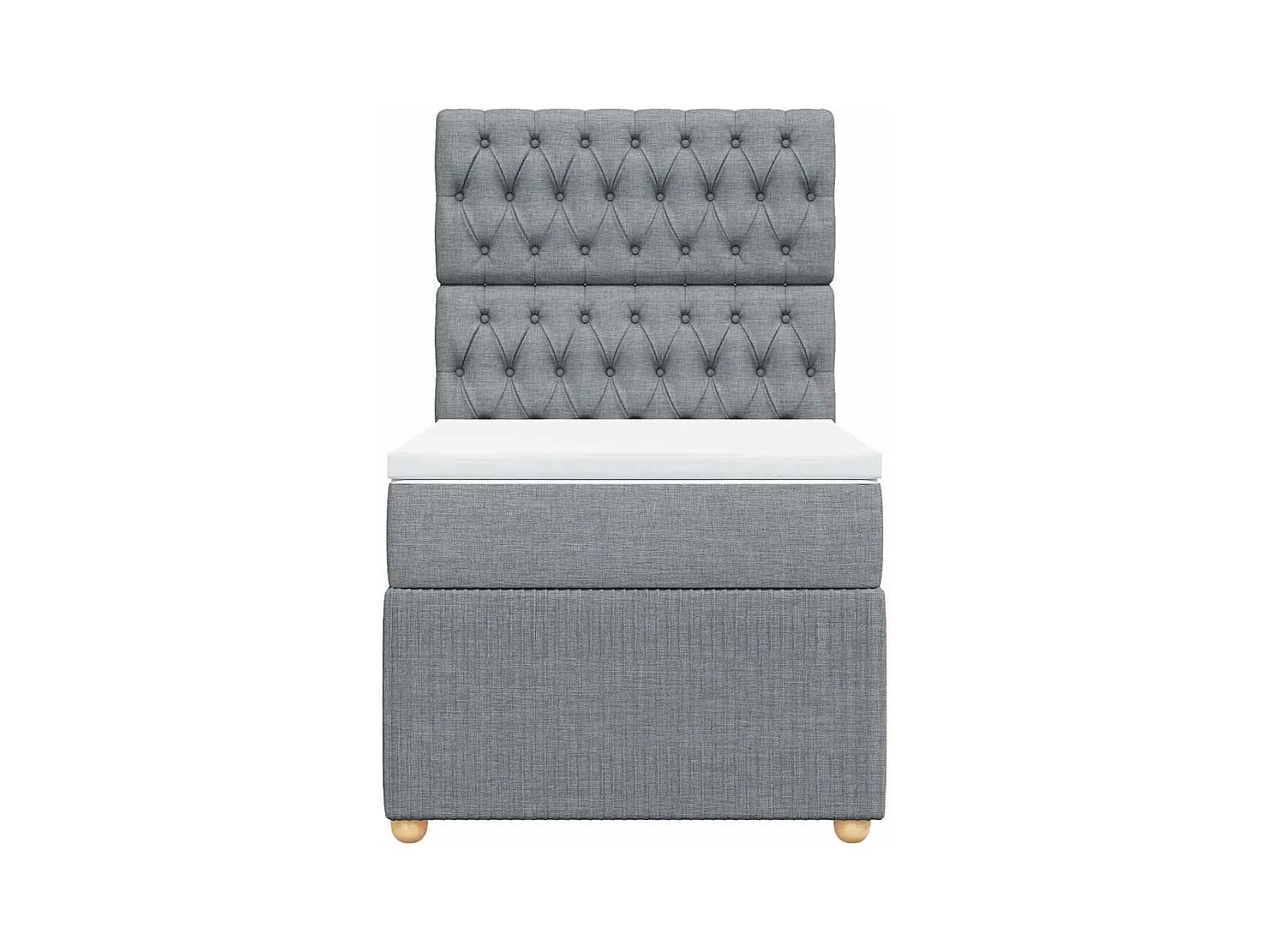 Boxspringbett mit Matratze Hellgrau 100x200 cm Stoff