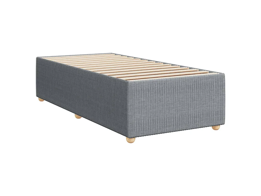 Cama box spring con colchón tela gris claro 100x200 cm