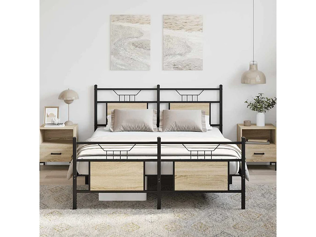 Bedframe zonder matras hout sonoma eikenkleurig 140x200 cm