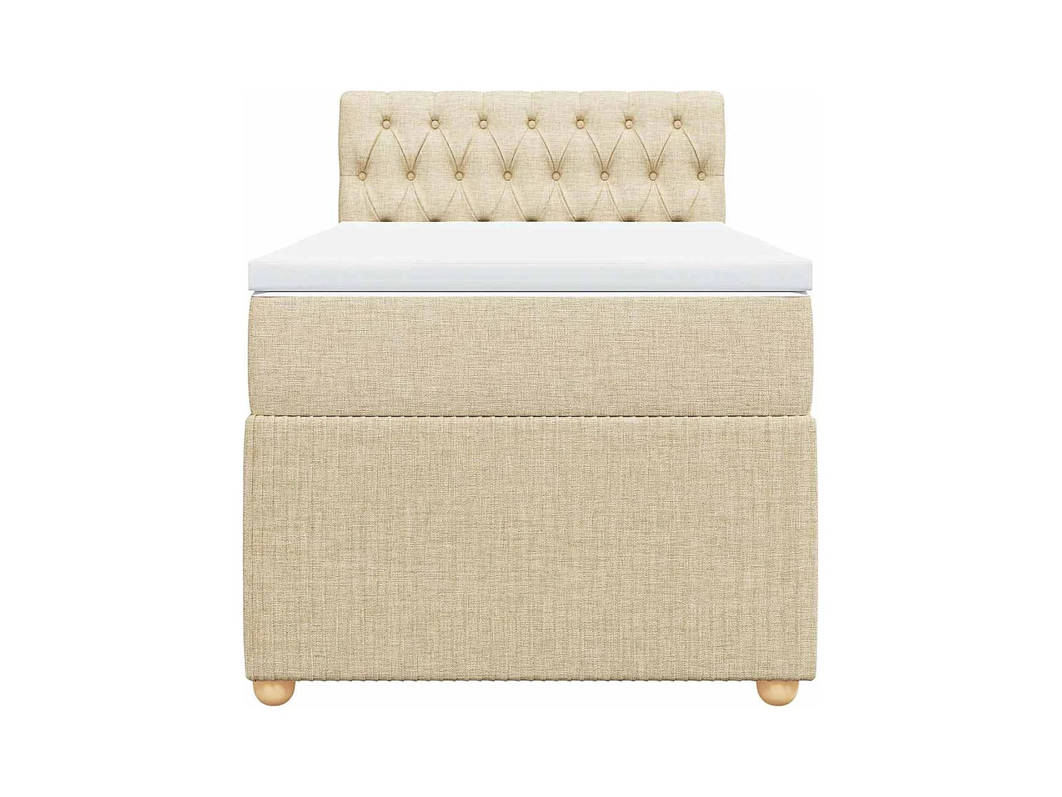 Sommier à lattes de lit avec matelas Crème 100x200 cm Tissu
