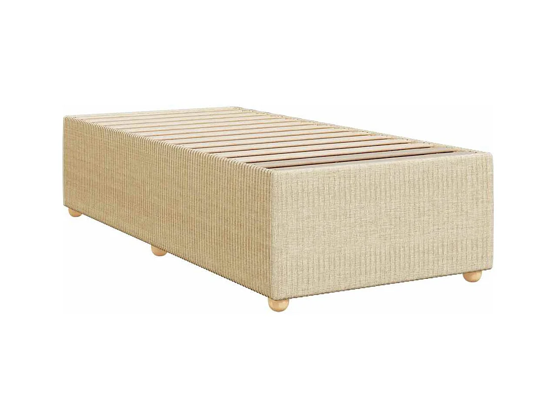 Sommier à lattes de lit avec matelas Crème 100x200 cm Tissu