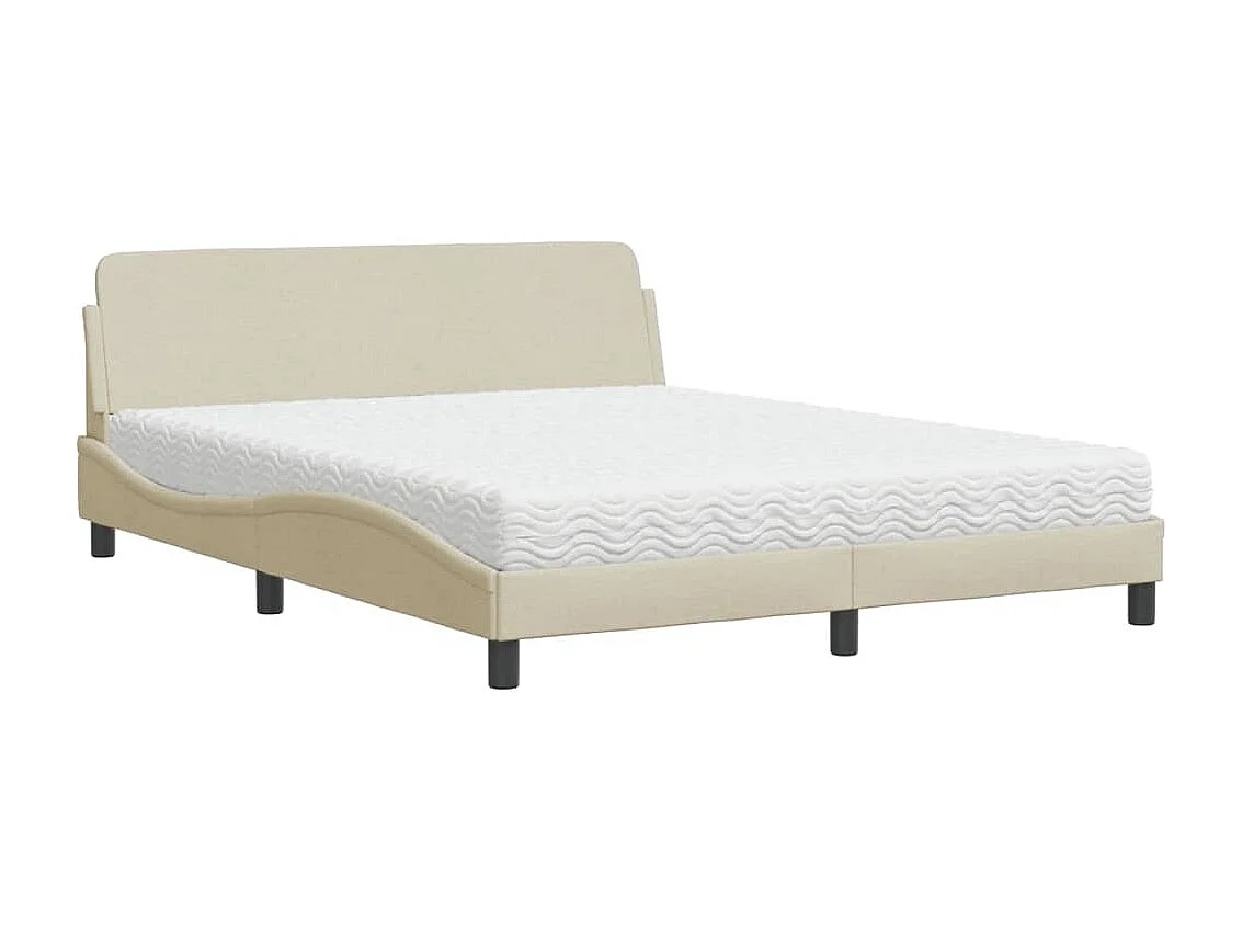 Bed met matras "Dover" stof crèmekleurig 160x200 cm