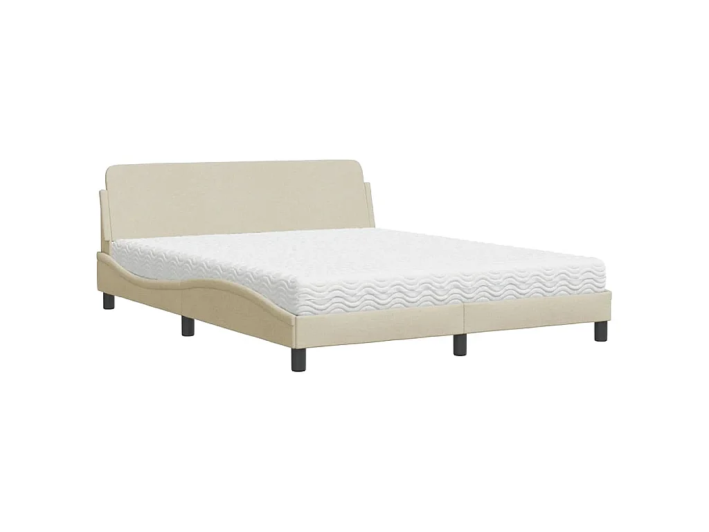 Bett mit Matratze "Dover" Creme 160x200 cm Stoff