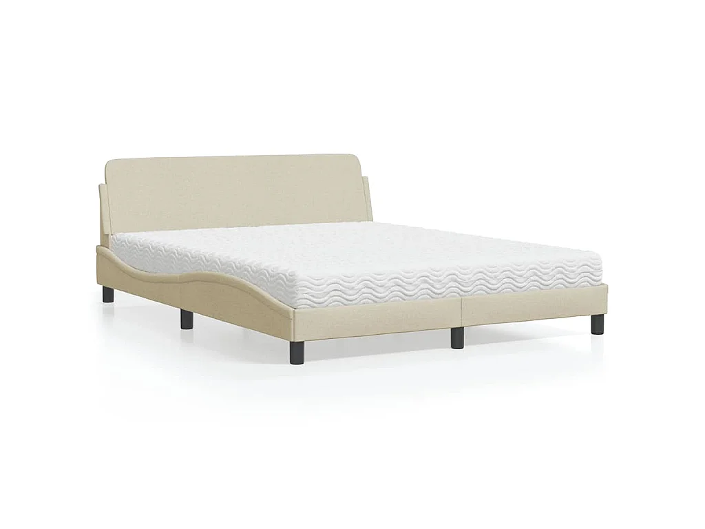 Bett mit Matratze "Dover" Creme 160x200 cm Stoff