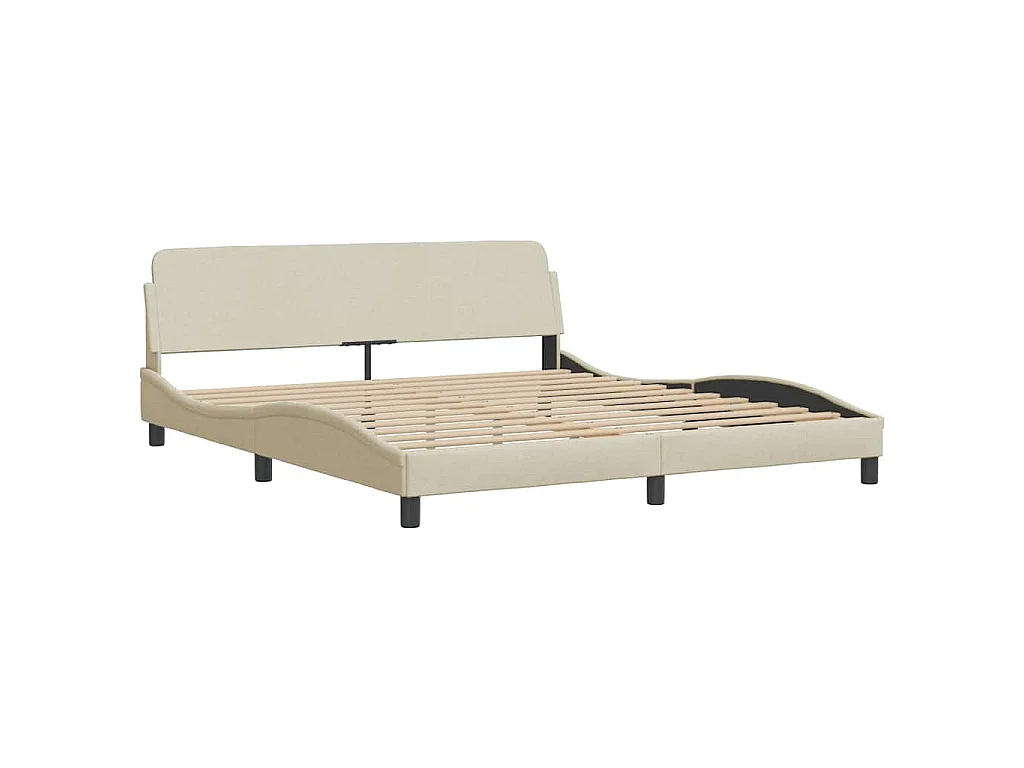 Bett mit Matratze "Dover" Creme 160x200 cm Stoff