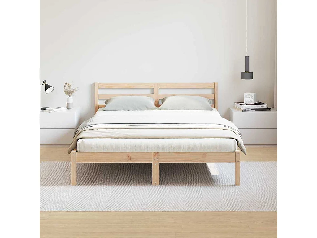 Bedframe Bruin 225,5 x 145,5 x 69,5 cm Massief Vurenhout