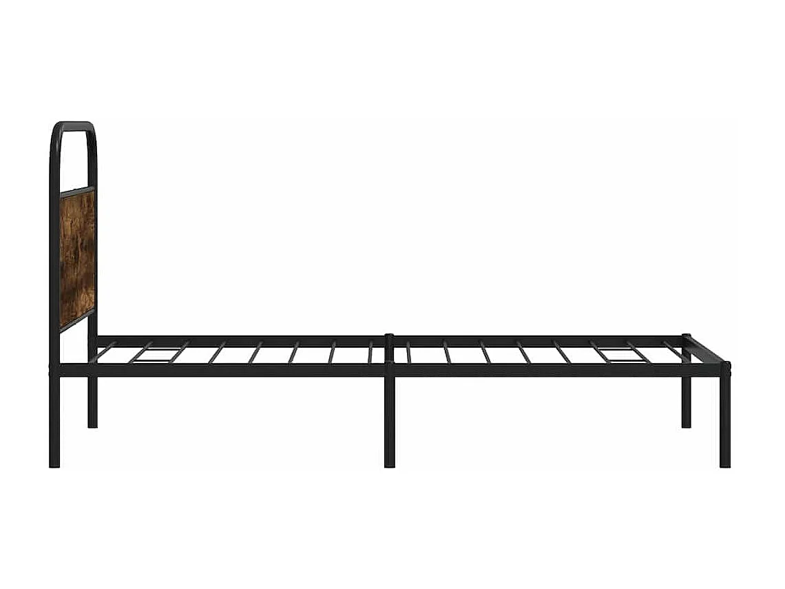 Cadre de lit sans matelas 90x190cm chêne fumé bois d'ingénierie