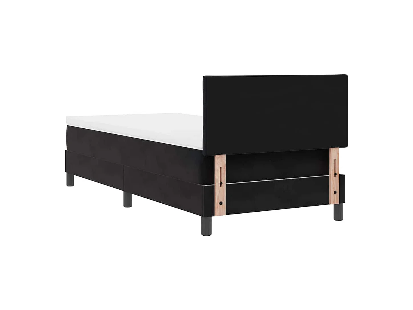 Letto a molle con materasso Nero 90 x 190 cm Velluto