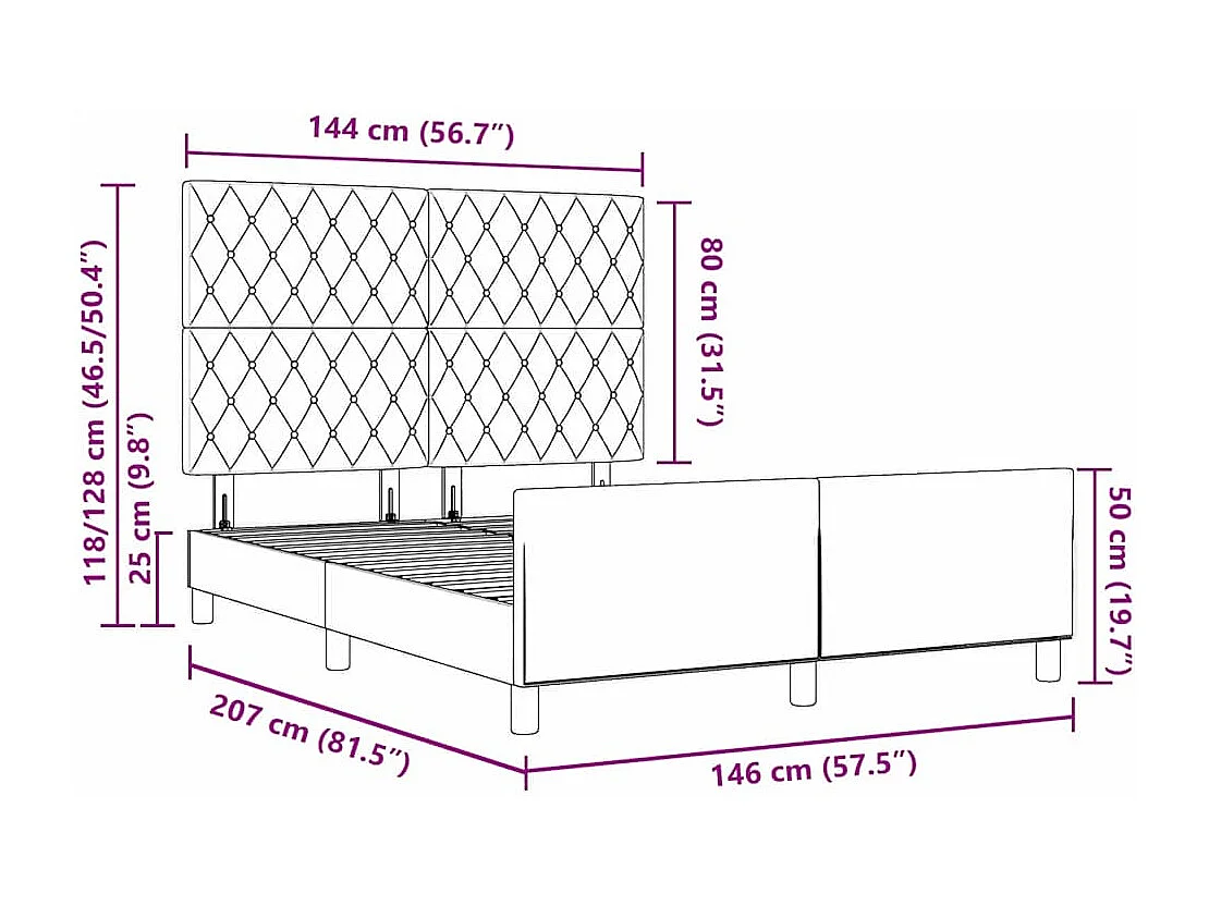 Boxspringbed met hoofdeinde Donkergrijs 140 x 200 cm Fluweel