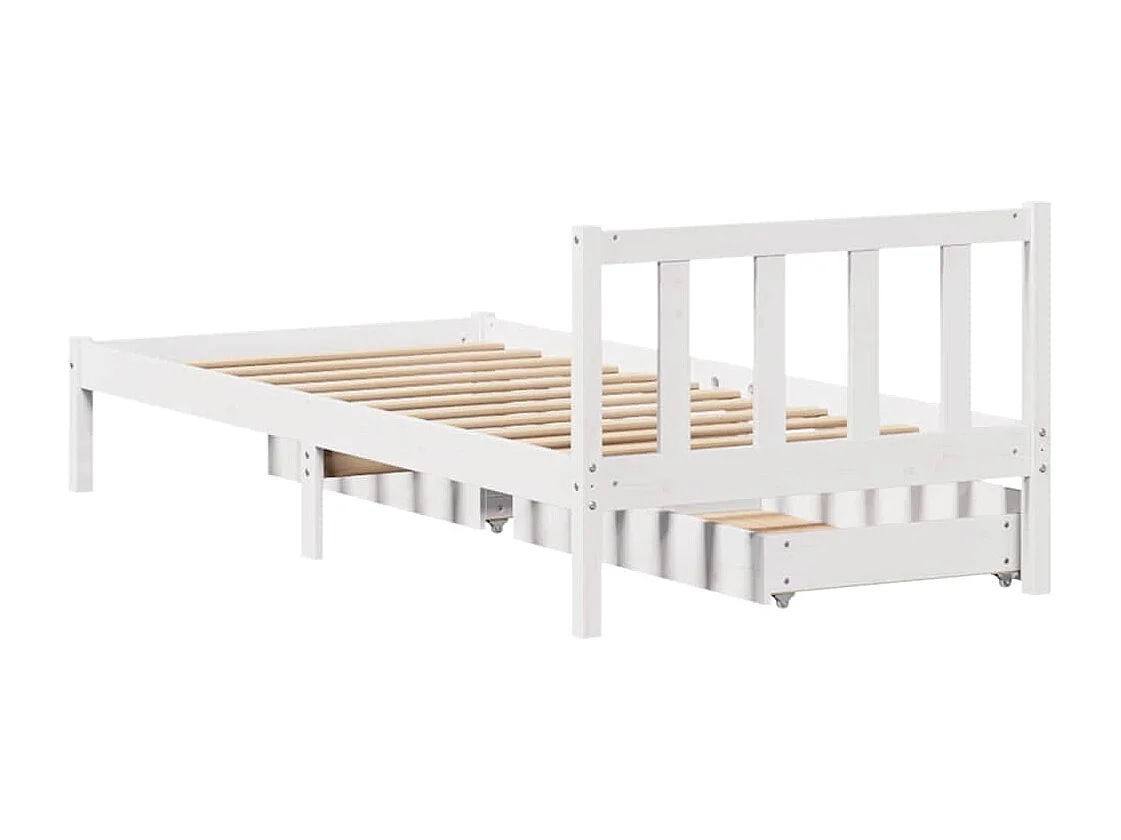 Cadre de lit sans matelas blanc 90x200 cm bois de pin massif