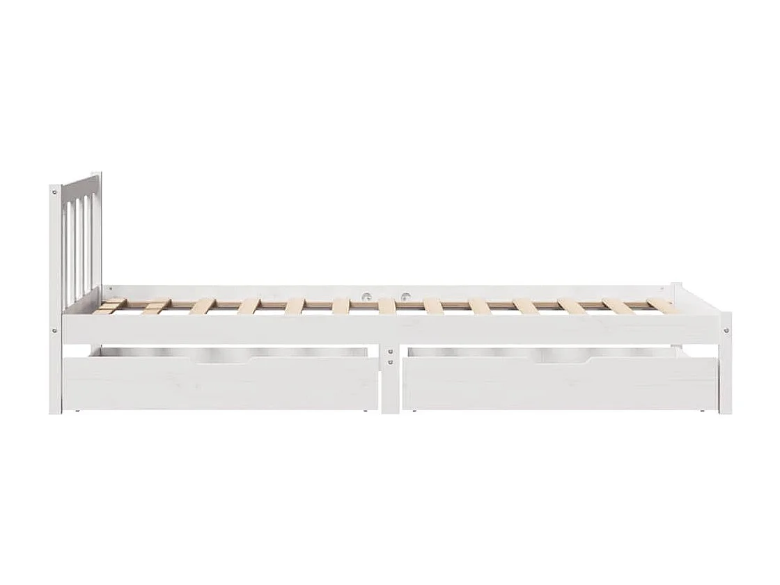 Massivholzbett ohne Matratze Weiß 90x200 cm Kiefernholz