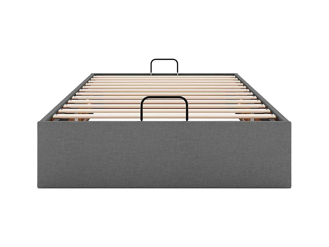 Ottoman-Bett ohne Matratze Dunkelgrau 100x200 cm Stoff