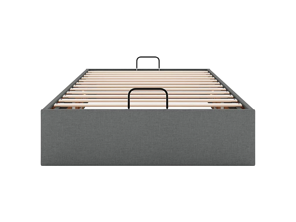 Cadre de lit ottoman sans matelas gris foncé 100x200 cm tissu