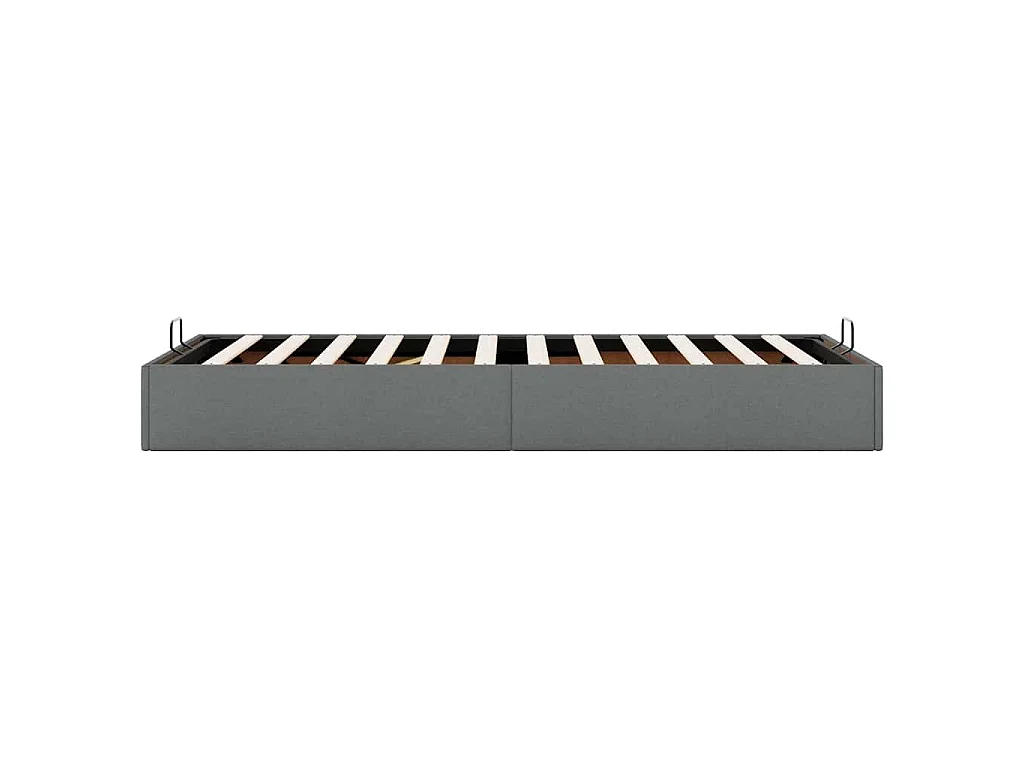 Cadre de lit ottoman sans matelas gris foncé 100x200 cm tissu