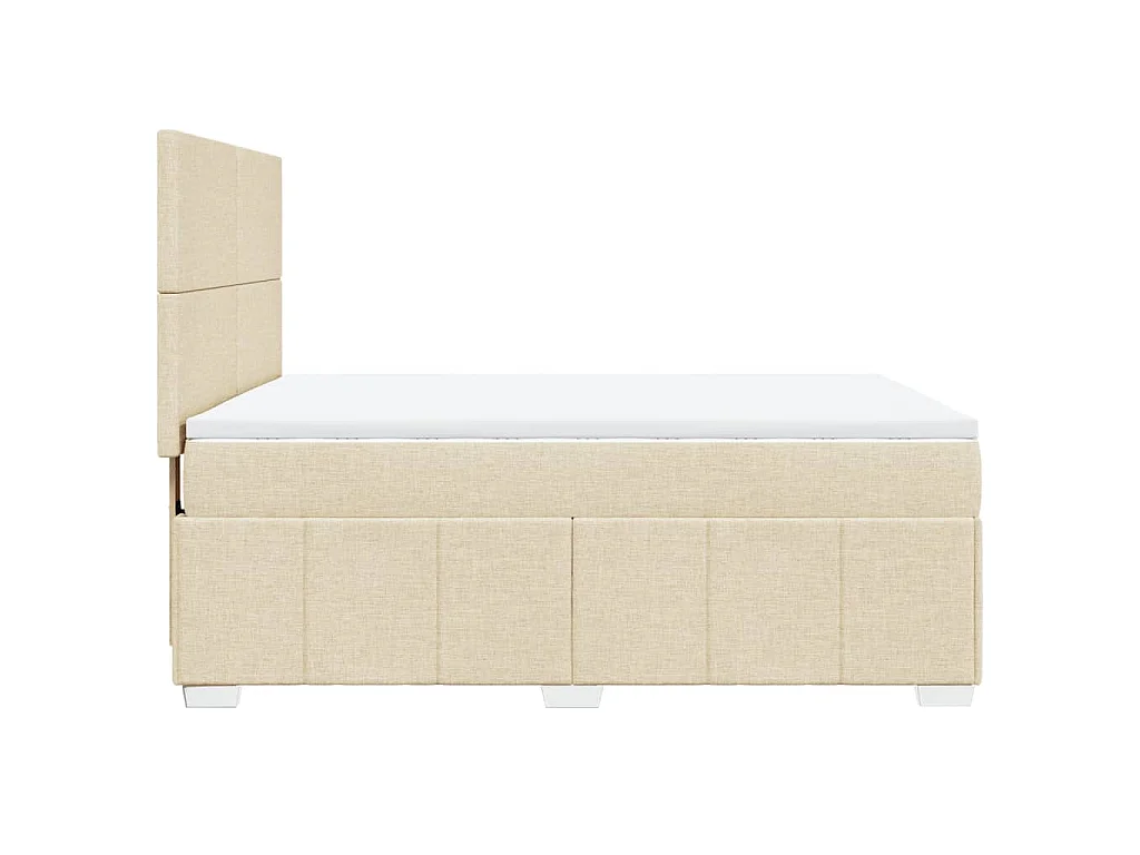 Boxspring met matras stof crèmekleurig 160x200 cm