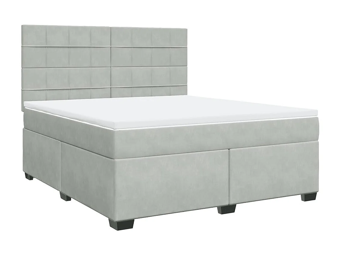 Boxspringbett mit Matratze Hellgrau 180x200 cm Samt
