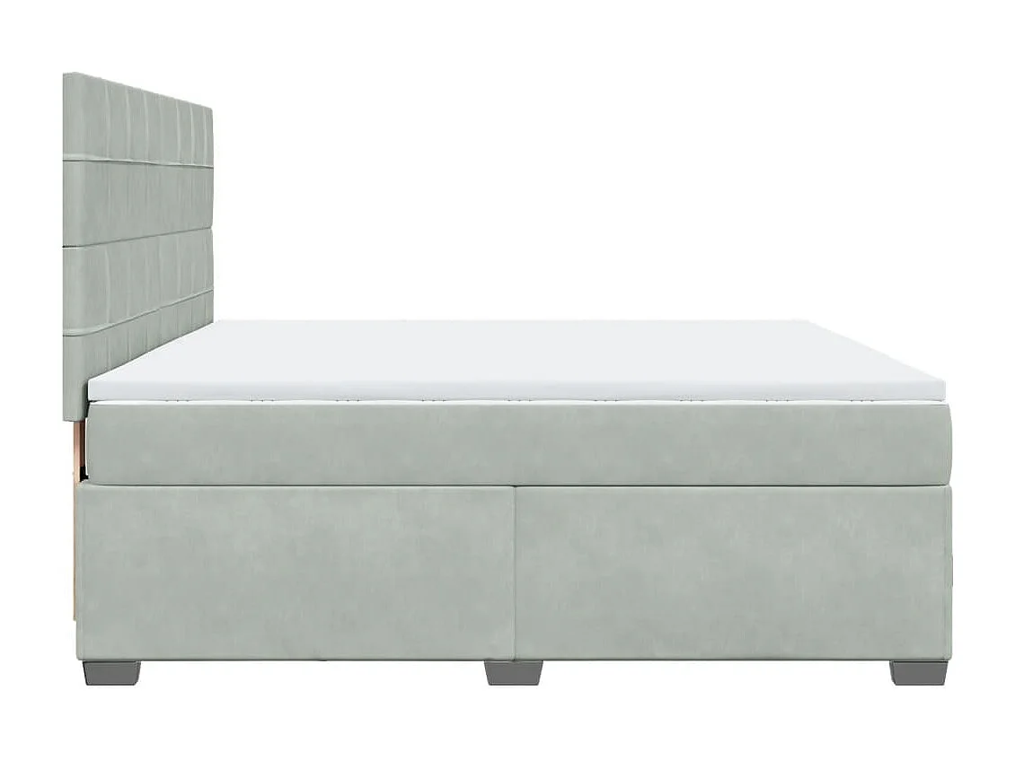 Boxspringbett mit Matratze Hellgrau 180x200 cm Samt