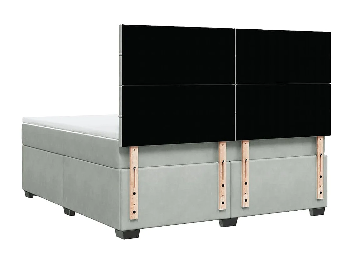 Boxspringbett mit Matratze Hellgrau 180x200 cm Samt