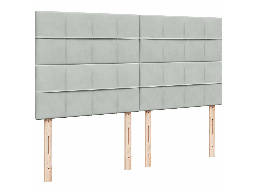 Boxspring met matras fluweel lichtgrijs 180x200 cm