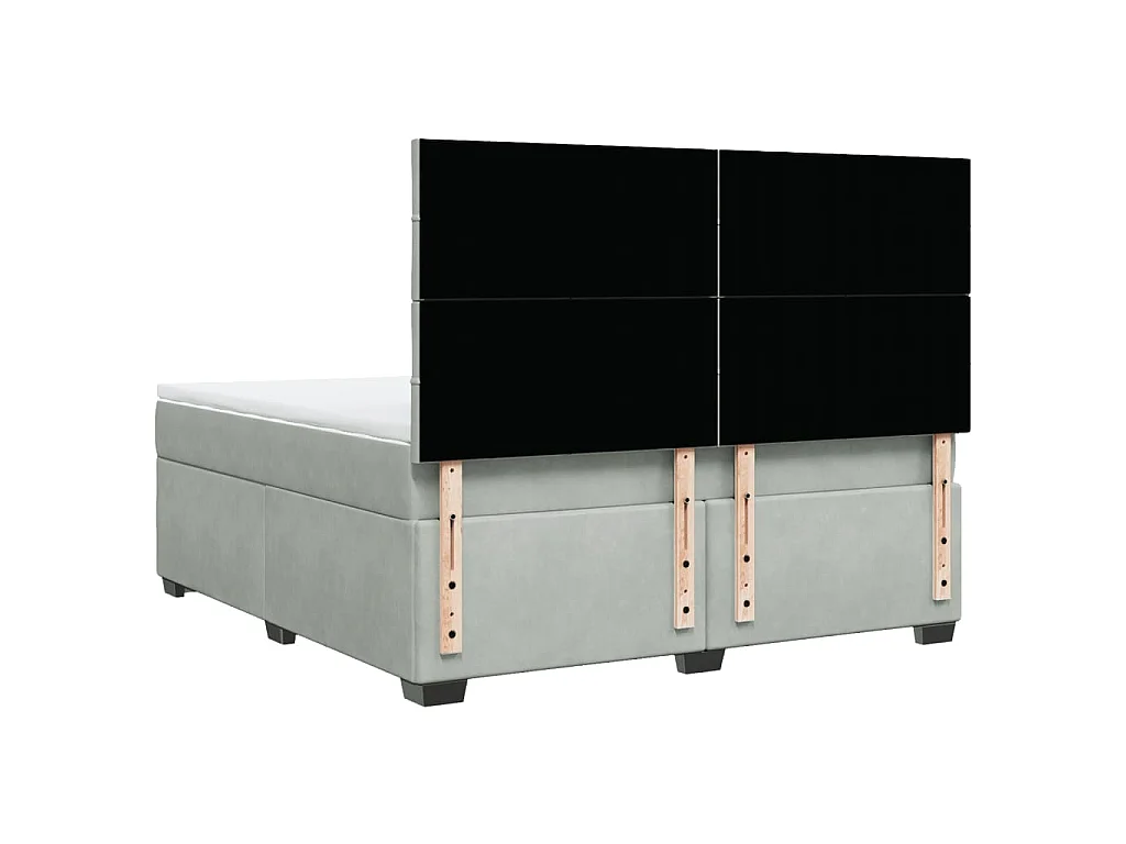 Boxspring met matras fluweel lichtgrijs 180x200 cm