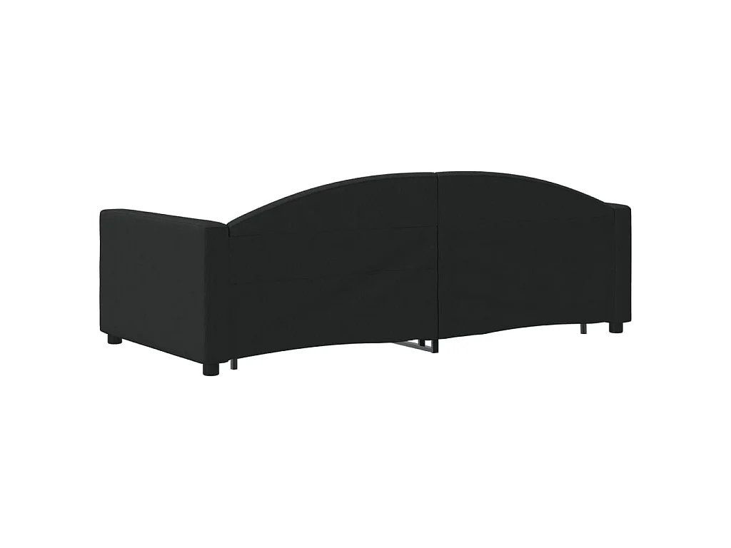 Tagesbett Ausziehbar Schwarz 90x190 cm Stoff