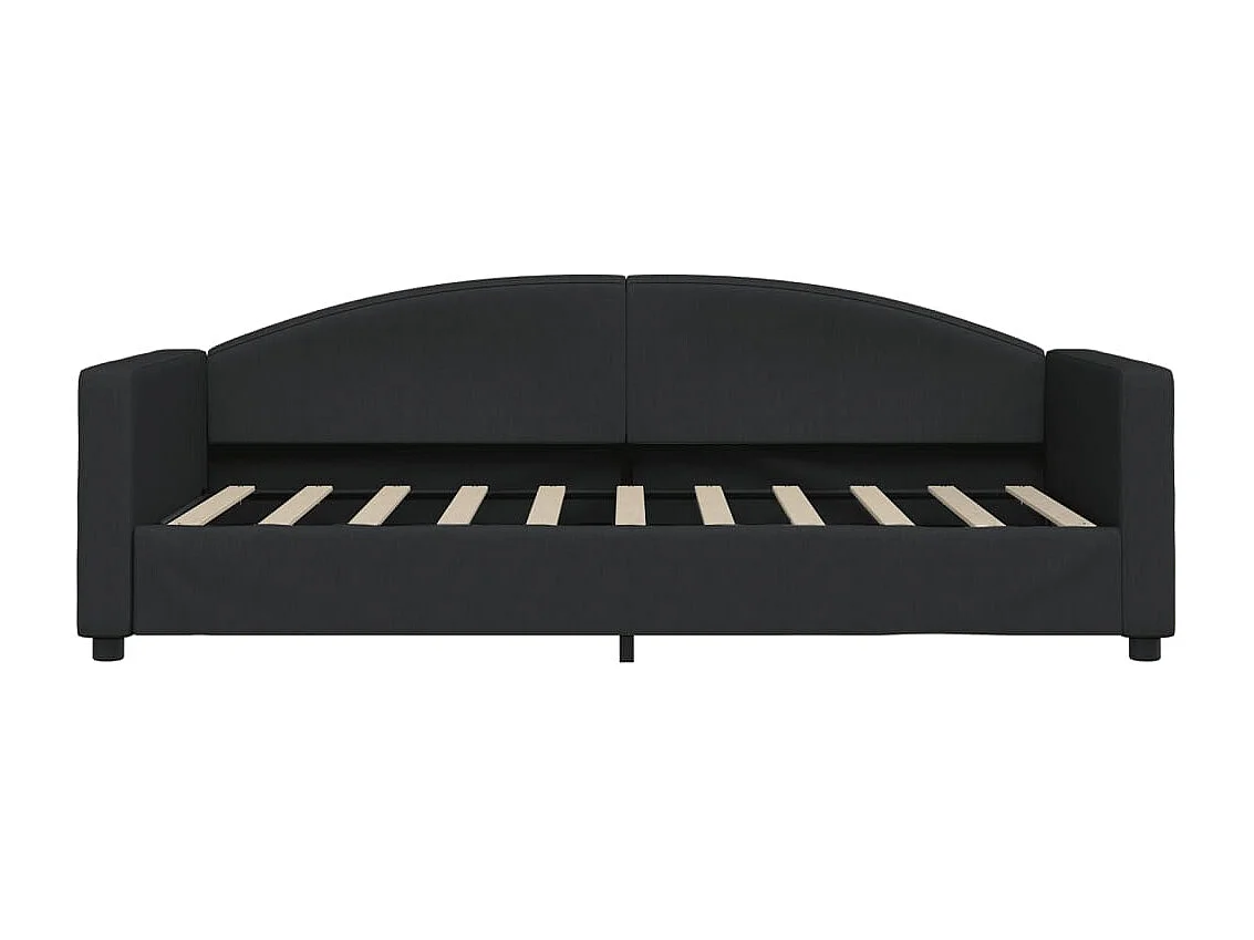 Tagesbett Ausziehbar Schwarz 90x190 cm Stoff