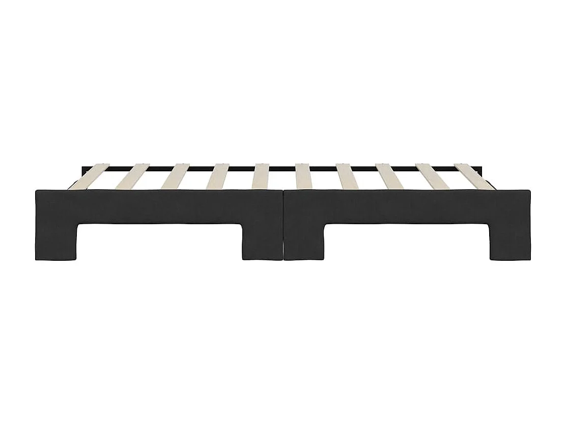 Tagesbett Ausziehbar Schwarz 90x190 cm Stoff