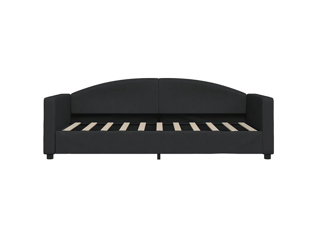 Slaapbank met onderschuifbed 90x190 cm stof zwart