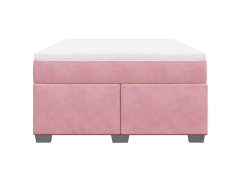 Boxspring met matras fluweel roze 160x200 cm