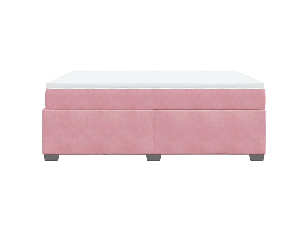 Boxspring met matras fluweel roze 160x200 cm