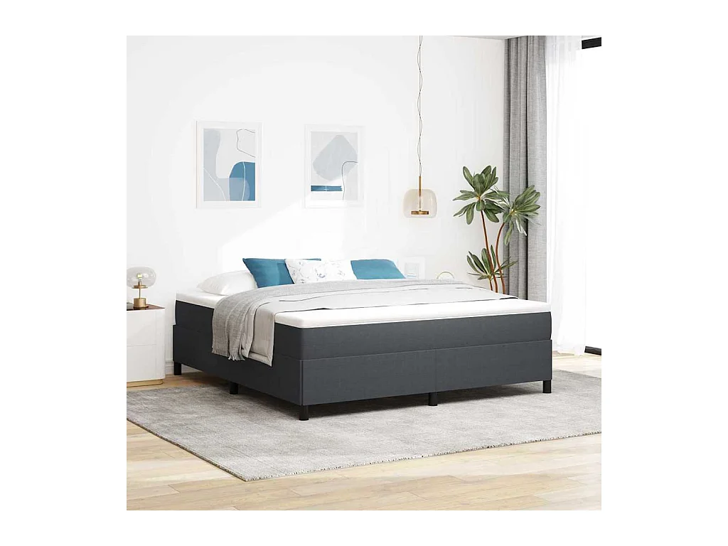 Cadre de lit Gris foncé 180 x 200 cm Tissu en velours côtelé