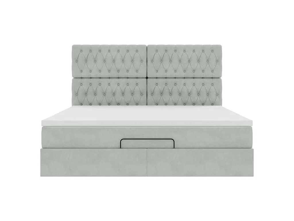 Struttura Letto Pouf con Materassi 160x200 cm in Velluto