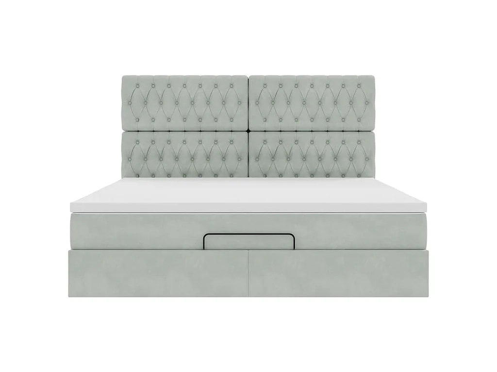 Struttura Letto Pouf con Materassi 160x200 cm in Velluto
