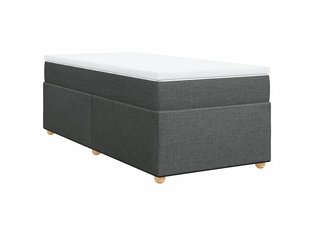 Boxspring met matras stof donkergrijs 100x200 cm