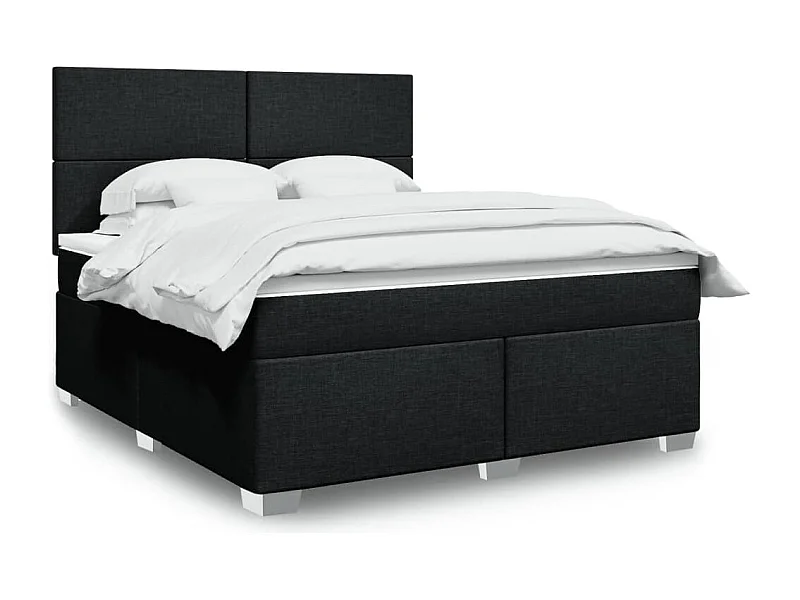 Boxspringbett mit Matratze Schwarz 180x200 cm Stoff