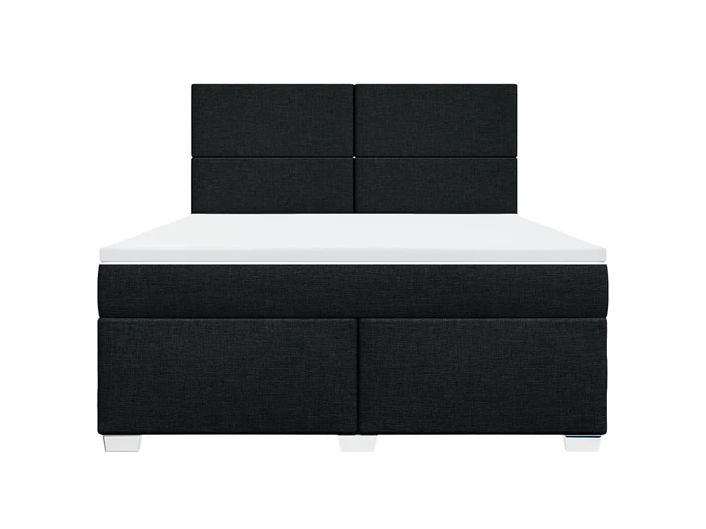 Boxspringbett mit Matratze Schwarz 180x200 cm Stoff