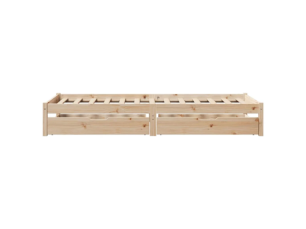 Estructura de cama sin colchón madera maciza de pino 90x190 cm